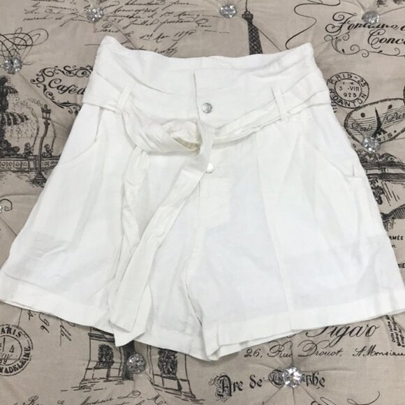 Habitual Girl's Belted High-Waist Linen-Blend Shorts - Picture 3 of 7